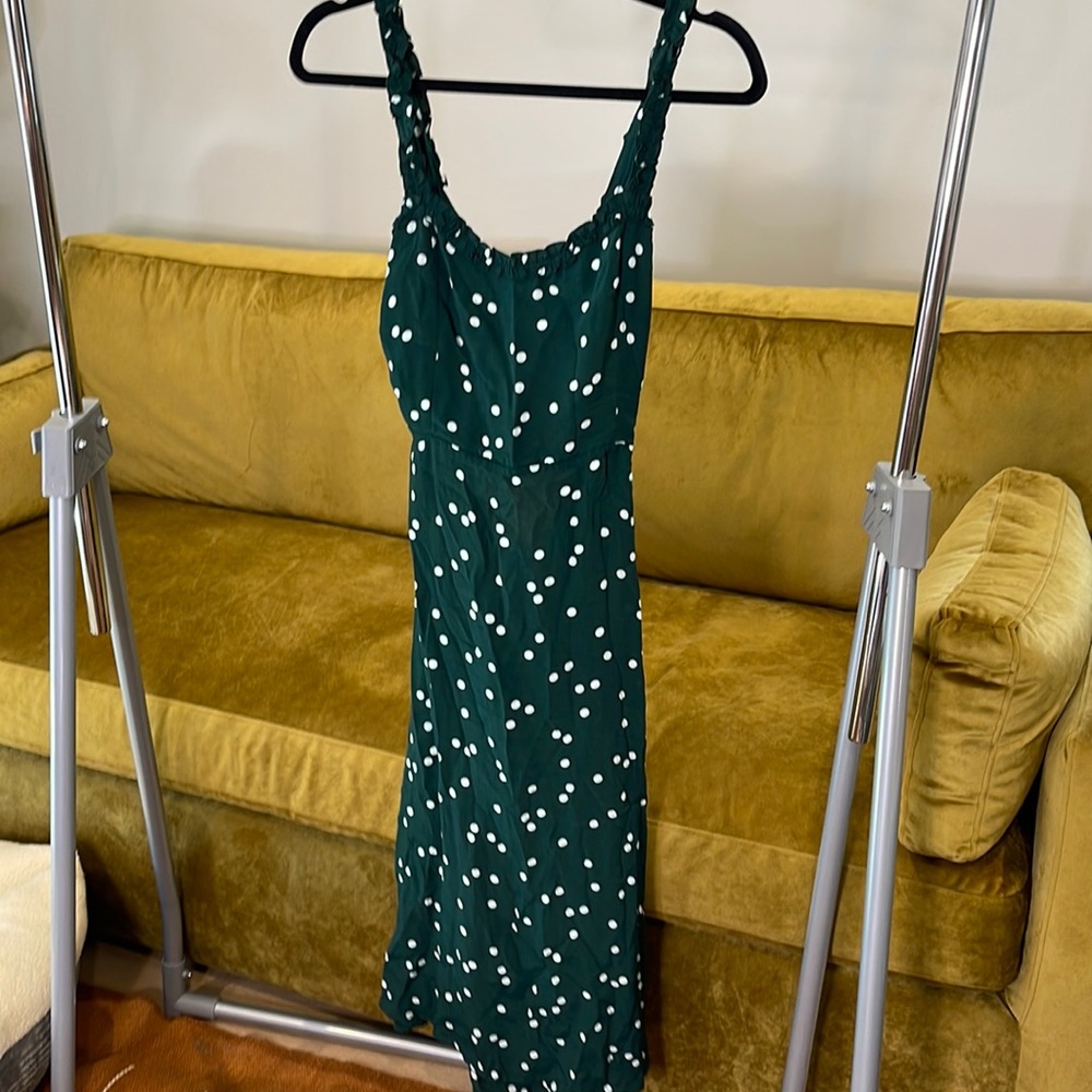 Faithfull the Brand - of the moment green dress with white polka dots